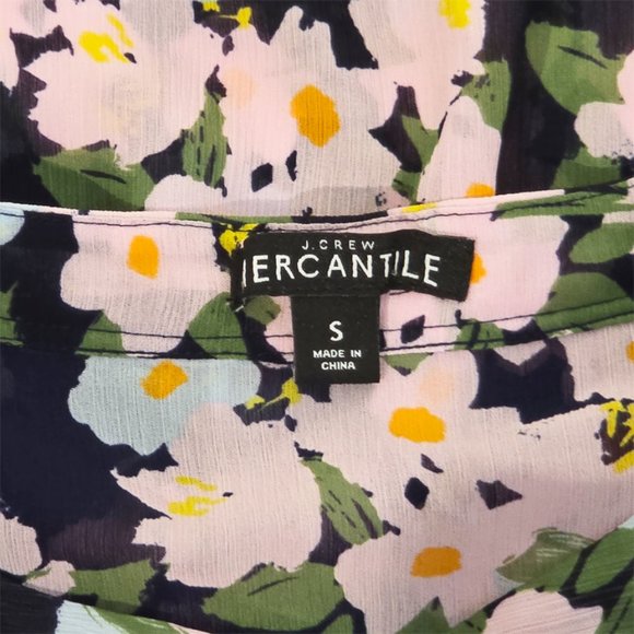 J. Crew Mercantile Sheer Pink Floral-on-Navy Dress - Picture 10 of 10